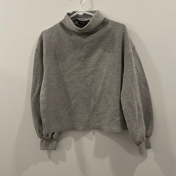 Gray loose fitting oversized turtleneck sweatshirt - Picture 1 of 1